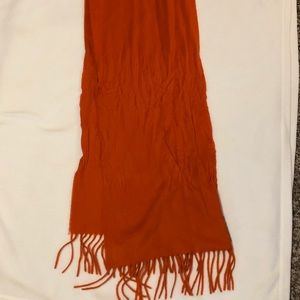 Orange Fringe Scarf